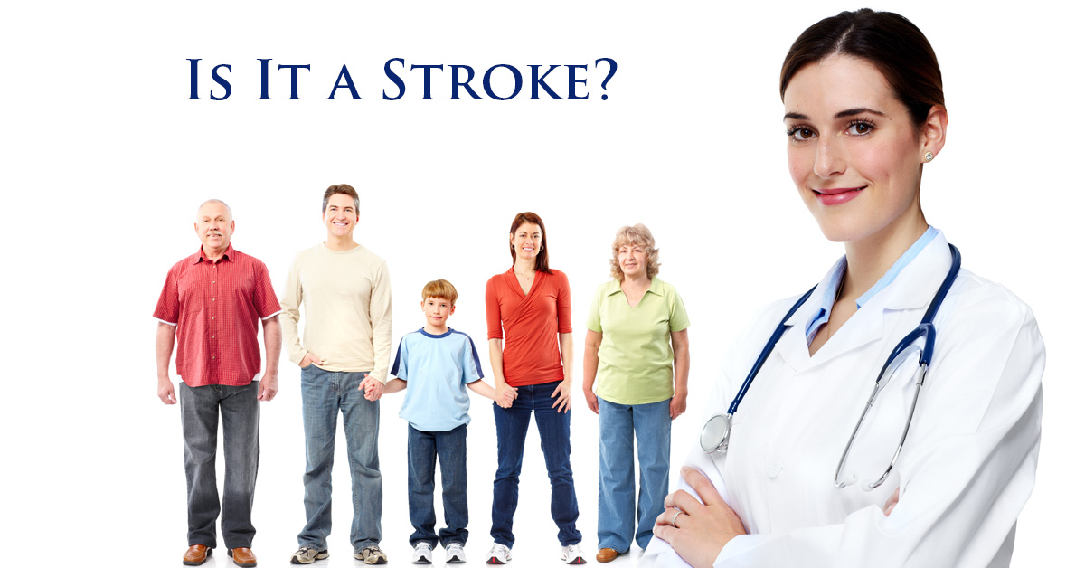 Is It a Stroke? Picture of a caucasian female health provider with a caucasian family.
